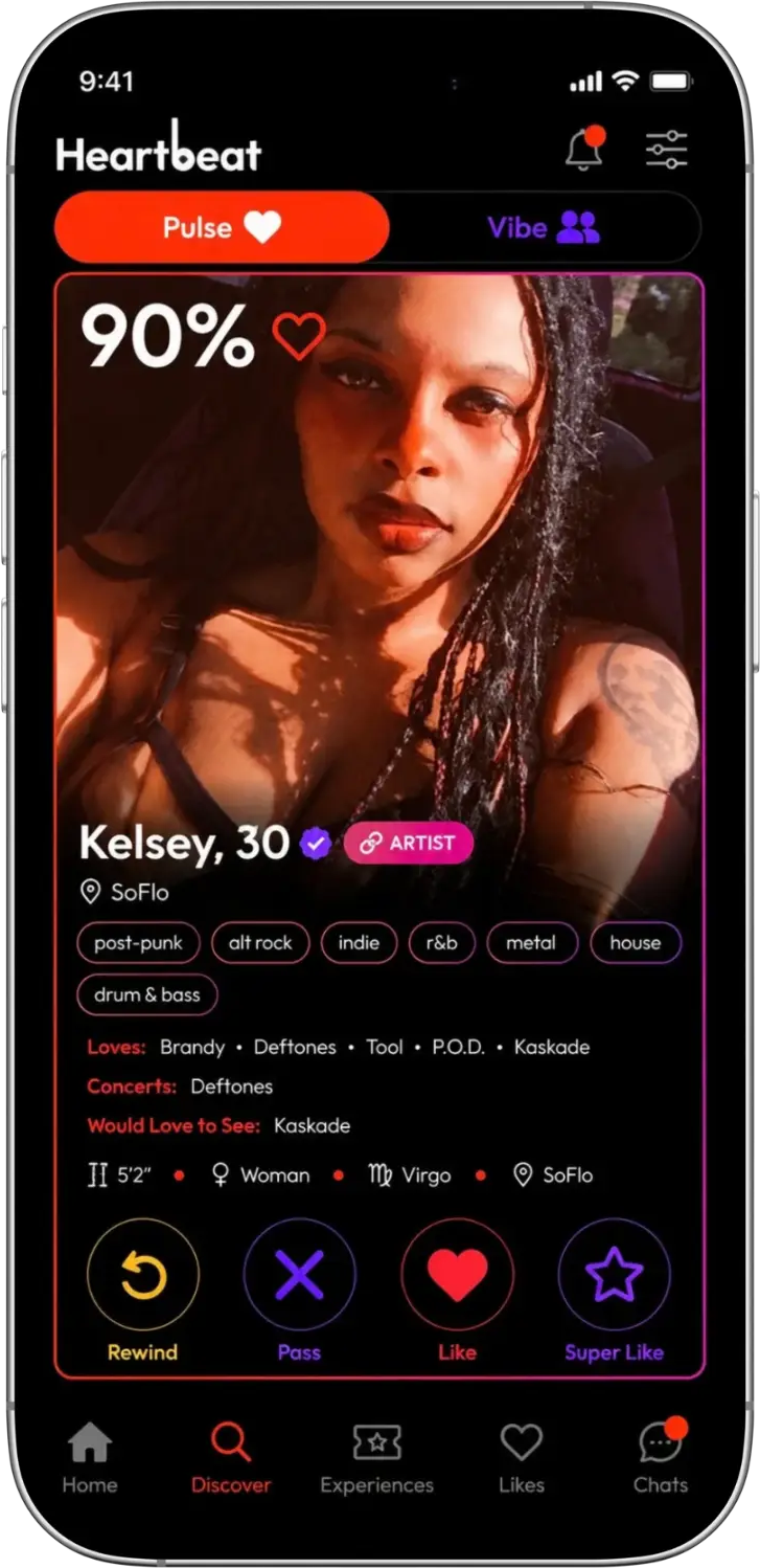 Heartbeat app screen