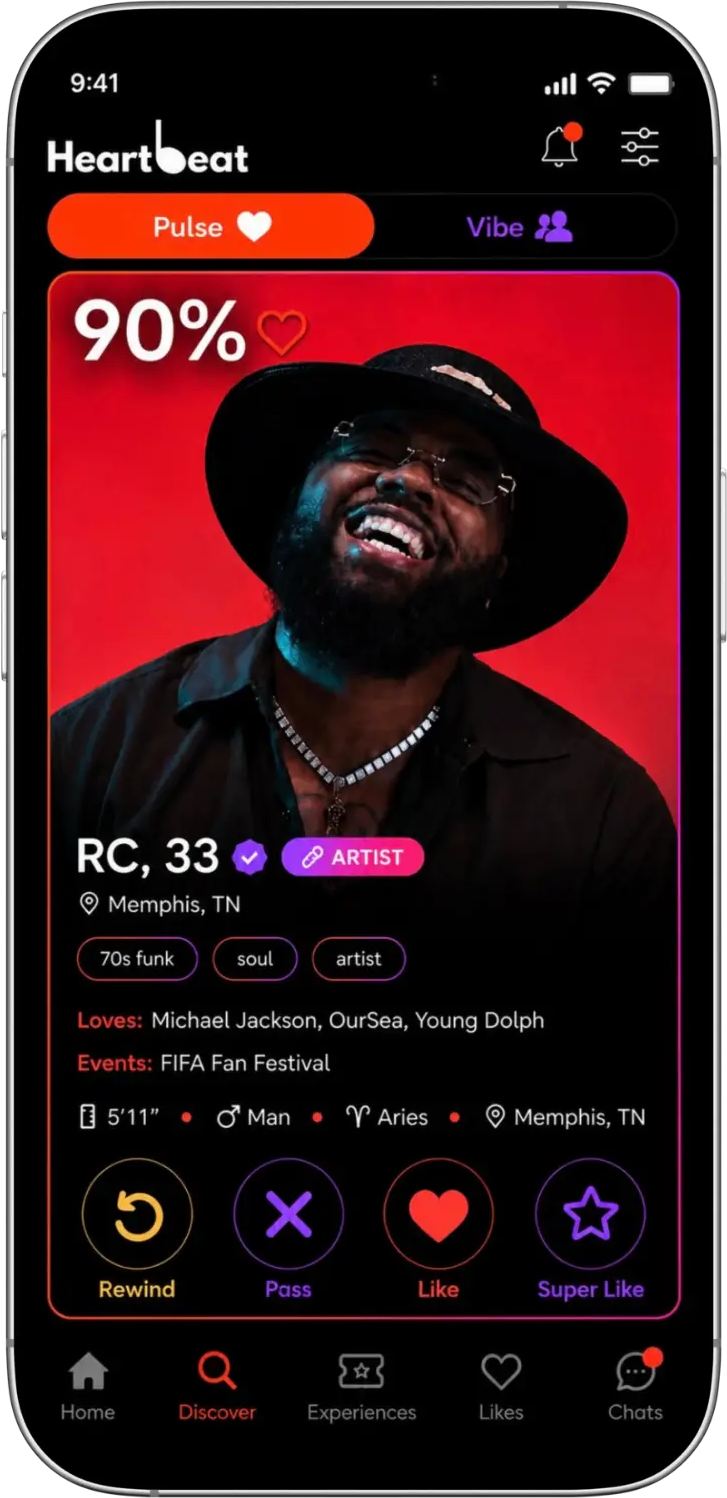 Heartbeat app screen