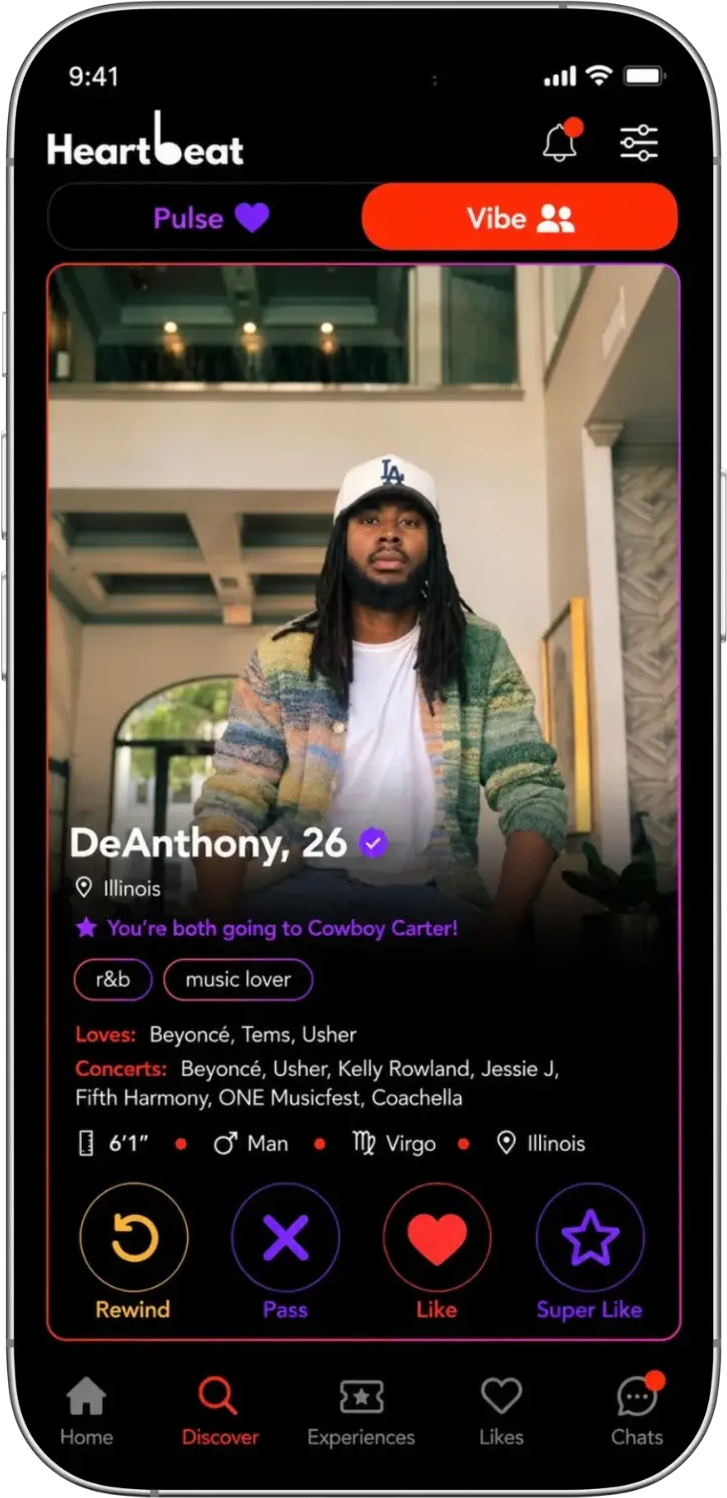 Heartbeat app screen